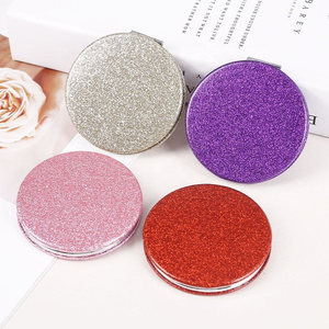 Miroir de maquillage/cosmétique portable, mini miroir de poche, miroir compact de <span class=keywords><strong>voyage</strong></span>, miroir à paillettes, logo personnalisé, cadeaux promotionnels - Product Image 2