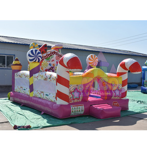 Château Gonflable Commercial pour Enfants, Thème Parc d'Attractions Candy Land, avec Toboggan et Zone de Saut, pour Usage Commercial - Product Image 2
