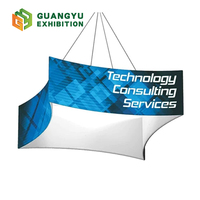 Promotionnel facile à installer événement exposition salon commercial 8 forme bannière suspendue circulaire suspendu personnalisé aluminium Angle bannière suspendue