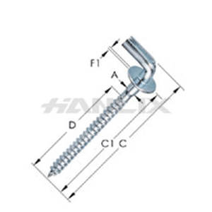 Gancho de cabeza dividida personalizado con arandela Ganchos de tornillo en forma de L - Product Image 2
