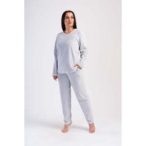 Ensemble de pyjama en velours XXL pour femme, col rond, manches longues, avec poches ovales - TAS - TAS - Product Image 1