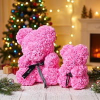 Cadeaux pour la fête des mères, petite amie, maman, anniversaire, femmes, rose en PE, fleur en peluche, cadeau de la Saint-Valentin, cadeau d'anniversaire avec boîte, 25 cm