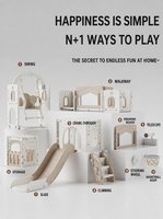 Toboggan multifonctionnel en PEHD pour enfants, équipement de jeu intérieur en plastique, maisonnette pour enfants avec balançoire