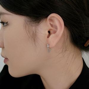 Dylam Minimalist Design New Design 925 Sterling <b>Silver</b> Rhodium 18K Gold Plated 5A Zirconia Link Chain Dangle <b>Stud</b> <b>Earrings</b> - Product Image 2
