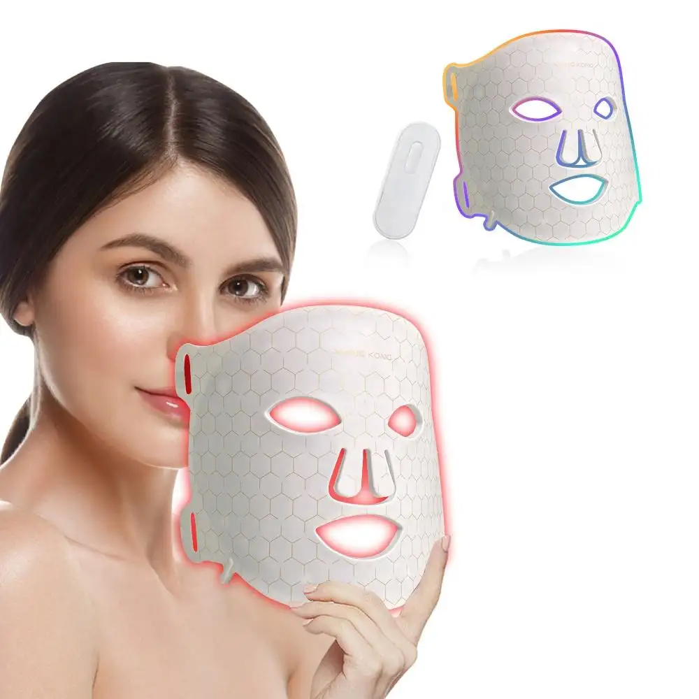 2024 New Arrivals Trending Home Use Beauty Equipment Silicone 7 In 1 LED Facial Mask Red Light Therapy Face Mask for Skin Care