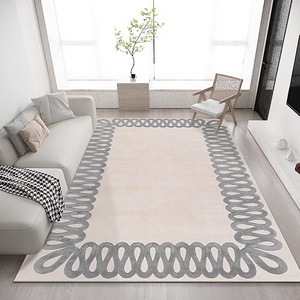 พรมสี่เหลี่ยมสไตล์วินเทจสไตล์ฝรั่งเศสสำหรับห้องนั่งเล่นห้องนอนพรมข้างเตียงทำด้วยมือตามสั่ง - Product Image 4