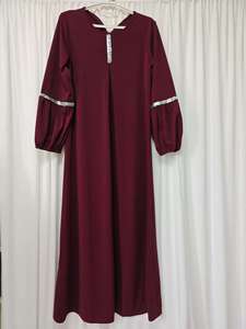 <span class=keywords><strong>Abito</strong></span> Arabo alla Moda, Abbigliamento Islamico, Abaya Araba a Maniche Lunghe, Vestito da Donna Musulmana con Cintura - Product Image 4