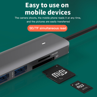 Adaptador Hub USB-C Delgado de Alta Calidad 4 en 1 a 4 Puertos USB-A, Multiport 5Gbps USB 3.0 OTG