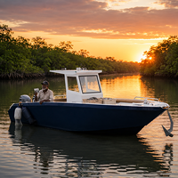 Innovadora Lancha de Pesca de Alto Rendimiento con Consola Central, Compartimento de Refrigeración, GPS y Buscador de Peces para Pesca en Alta Mar y Pesca Costera