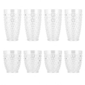 Verre à vin rouge en acrylique incassable et réutilisable, personnalisable avec logo, motif gaufré vintage unique et coloré, idéal pour les mariages et les fêtes - Product Image 3