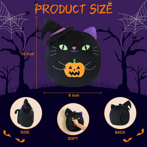 U260, Gato <span class=keywords><strong>de</strong></span> Halloween, juguete <span class=keywords><strong>de</strong></span> peluche, bruja misteriosa con escoba, decoración del hogar, regalos <span class=keywords><strong>de</strong></span> fiesta para niños, <span class=keywords><strong>almohada</strong></span> bordada <span class=keywords><strong>de</strong></span> Halloween - Product Image 2