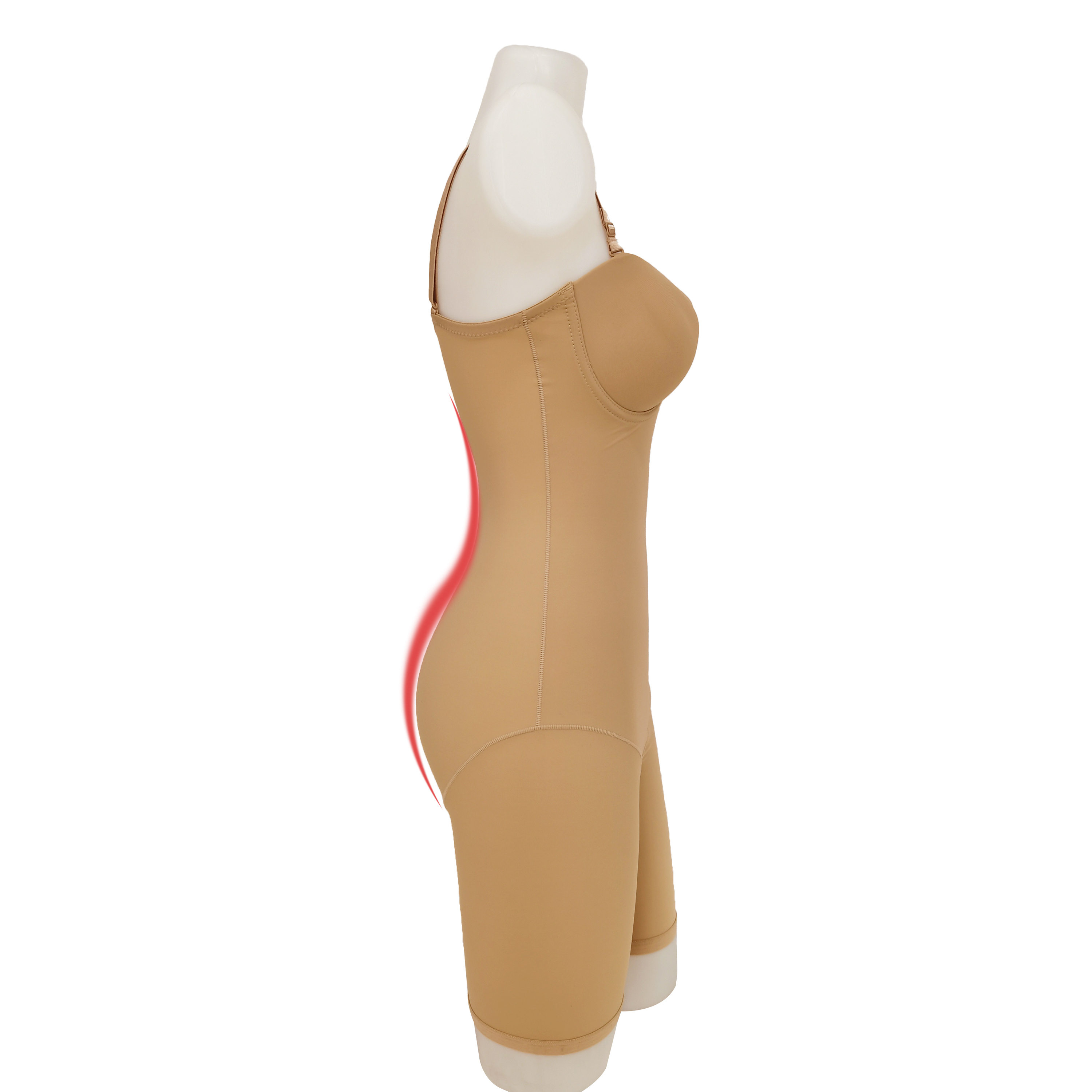 Built-in Bra Detachable-Strap Shapewear Bodysuit (2111-1): back view showing seat coverage and shaping construction