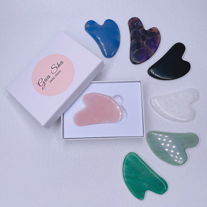 Nhà Máy Bán buôn tự nhiên biểu tượng tùy chỉnh màu trắng ngọc xanh Aventurine gua SHA với hộp - Product Image 3