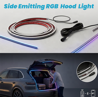 Lampe LED RGB Plug and Play pour capot moteur, éclairage latéral flexible, lampe d'ambiance pour coffre avec ruban adhésif 3M, contrôle par application/télécommande pour voitures