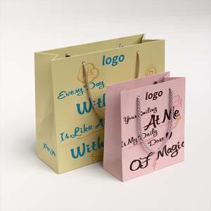 Sacs cadeaux en papier d'art de style classique, durables, pour bijoux et vêtements de luxe, en gros, avec logo imprimé - Product Image 2