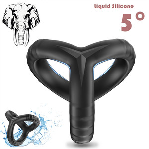 Anneau de pénis <span class=keywords><strong>en</strong></span> silicone, photos d'hommes avec anneau de pénis, anneau de pénis ultra doux 3 <span class=keywords><strong>en</strong></span> 1 pour améliorer l'érection, jouet sexuel pour hommes - Product Image 2