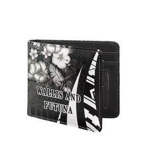 Cartera de cuero PU con logotipo personalizado estampado tribal polinesio Wallis y <span class=keywords><strong>Futuna</strong></span> billetera de moda para hombre impresión bajo demanda - Product Image 4