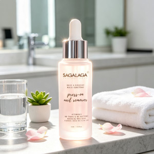 Dissolvant liquide personnalisé à la vitamine E SAGALAGA sans acétone pour la dissolution rapide de la colle en gel solide pour ongles à presser et l'élimination des adhésifs - Product Image 1
