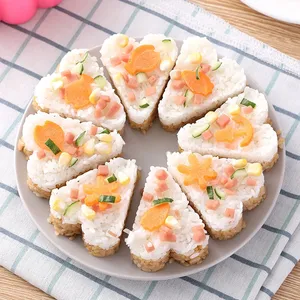 New Kitchen 8-grid Triangle Bento Mold Plastic Eco-Friendly Japanese Sushi Rice Vegetable Roll Press Dessert <b>Tool</b> Self-made Kit - Product Image 4