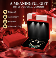 Boîte à bijoux personnalisée avec logo, vente en gros directe d'usine, grande boîte à bijoux avec éclairage LED pour bagues, boucles d'oreilles, colliers, coffret de rangement et de présentation de bijoux