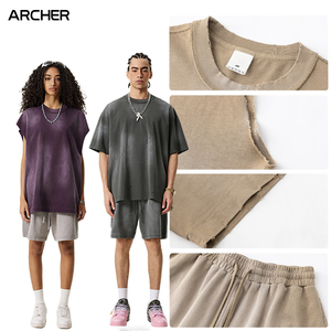 Ensemble survêtement vintage délavé 2026 pour <span class=keywords><strong>homme</strong></span> – <span class=keywords><strong>T</strong></span>-<span class=keywords><strong>shirt</strong></span> et short <span class=keywords><strong>dégradé</strong></span> effet usé – Tenue streetwear oversize - Product Image 3