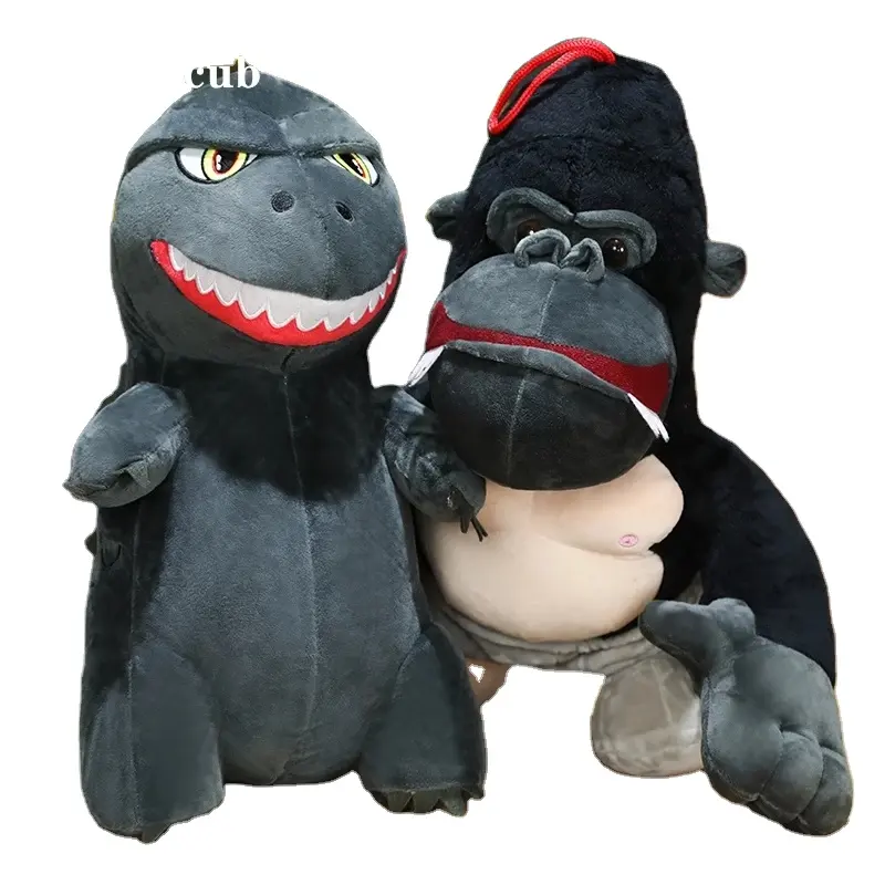 पशु उम्दा खिलौना कार्टून किंग कांग युद्ध Godzilla शीतल भरवां जानवर गुड़िया Kawaii किंग कांग और Godzilla