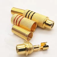 Connecteur RCA plaqué or Connecteur audio mâle/femelle avec protecteur de câble à ressort métallique rouge noir