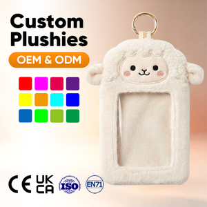 Portatarjetas de Peluche Suave de <span class=keywords><strong>Pollo</strong></span>, Llavero con Bolsillo para Tarjetas, Porta Identificaciones para Álbum, Regalo - Product Image 1