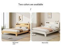 Lit simple en bois massif de chêne, style nordique élégant et épuré, personnalisé en usine, pour hôtel et appartement, lit double, ensemble de meubles de chambre à coucher, vente chaude