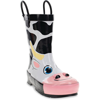 Bottes de pluie imperméables pour enfants à motif animalier, bottes en caoutchouc de haute qualité pour tout-petits avec poignées faciles à enfiler