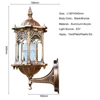 Applique murale LED rétro extérieure en aluminium, étanche et antirouille, E27, pour jardin, portail, cour, couloir, villa, balcon résidentiel