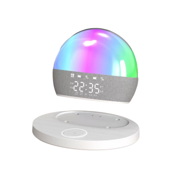 Desktop Colorful LED Light White Noise Digital Display Alarm Clock Wireless Bluetooth Speaker
