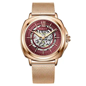 Tùy Chỉnh Cơ Khí Mens Đồng Hồ Montre Homme Tối Giản Cổ Tay Ban Nhạc Đồng Hồ Đồng Hồ Tự Động