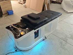 Table de lavage électrique pour cheveux en cuir PU avec bassin, mobilier de salon de coiffure et spa - Product Image 4