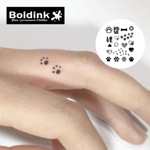 Adesivi per Tatuaggi Semi-Permanenti Impermeabili Boldink Personalizzati con Stampa di Zampe di Cuccioli, Ossa e Cuori, Sexy, per Dita e Articolazioni - Product Image 2