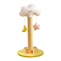 Griffoir vertical multifonctionnel 1 niveau en bois et sisal, écologique, peu encombrant, design floral anti-déchirures