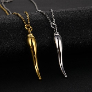 Collier pendentif en forme de poivre en acier inoxydable 316L plaqué or, style bohème, pour femme, idéal pour un anniversaire (vente en gros) - Product Image 6