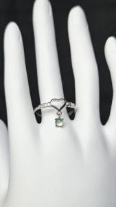 Anillo de Jade Ajustable de Plata 925 con Jadeíta Verde de Gran Calidad, Estilo Vintage, Arreglo Floral Romántico, Regalo - Product Image 3