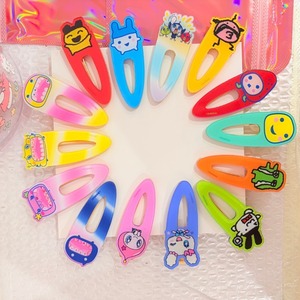 Pince à cheveux en acrylique Tamagotchi Goutte <span class=keywords><strong>d</strong></span>'eau, pince bec de canard, motif dessin animé mignon pour étudiant, pince latérale pour frange en forme de cœur, unisexe, jouet, Japon, maternité - Product Image 2