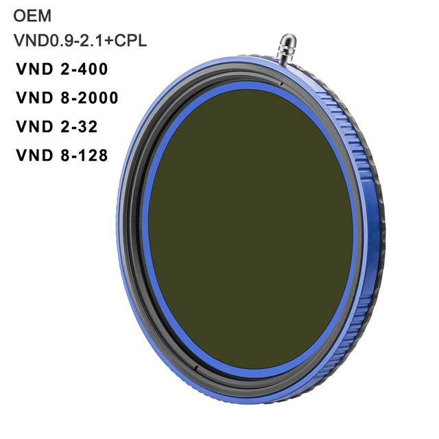 OEM Factory Camera Filter with ND2-ND32 Variable Glass ND Filter & ND8-2000 CPL Filter ND2-400