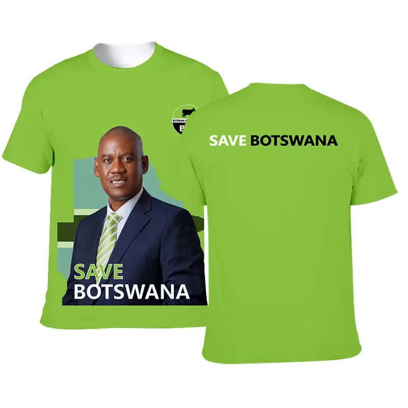 Maglietta promozionale politica all'ingrosso del 2024 Botswana BCP della maglietta sportiva personalizzata della campagna elettorale promozionale maglietta