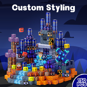 Mine World Craft Blocs de construction magnétiques carrés et bâtonnets magnétiques pour enfants, jouets, matériaux de construction magnétiques, blocs magnétiques - Product Image 2