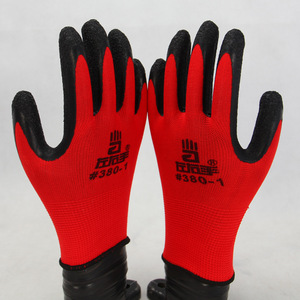 Left And Right Hands 380-1 <b>Latex</b> Gloves Full Texture Anti Slip Wear Resistant Breathable Construction Safety Gloves - Product Image 2