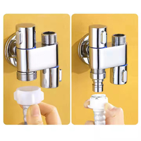 FEIDU Adaptateur de robinet à double vanne de contrôle en acier inoxydable de conception moderne Inverseur de bidet de haute qualité pour les toilettes et la cuisine