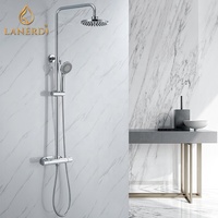 UPC Système de douche à effet pluie Ducha Chrome Robinet Salle de bain et Douche à effet pluie Ensemble thermostatique Mélangeur Robinet de douche Salle de bain