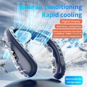 New <b>Neck</b> <b>Air</b> <b>Conditioner</b> Portable <b>Neck</b> Fan Rechargeable Semiconductor Cooling Bladeless Fan Wearable Cooler Multi Purpose - Product Image 2