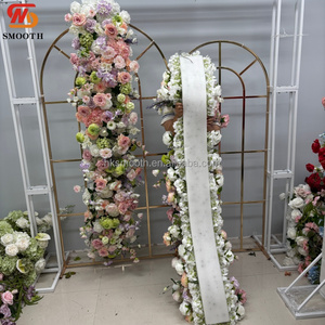 SMOOTH New Design Customized <b>Artificial</b> pinkish-purple Silk <b>Flower</b> Runner for Wedding and Party Decoration - Product Image 3