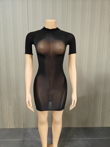 <span class=keywords><strong>Vestido</strong></span> corto ajustado de tela brillante para <span class=keywords><strong>fiesta</strong></span>, estilo sexy y elástico, para mujer. - Product Image 6