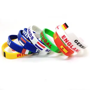 Personalized Logo Full Color Filled In Silicone Bracelet Silicon Wristband Rubber Wrist Bands For Men Customizable Wristbands