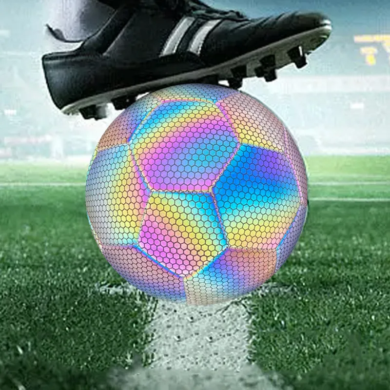 Nx Venta al por mayor Tamaño 5 Balones de fútbol reflectantes para niños Entrenamiento al aire libre